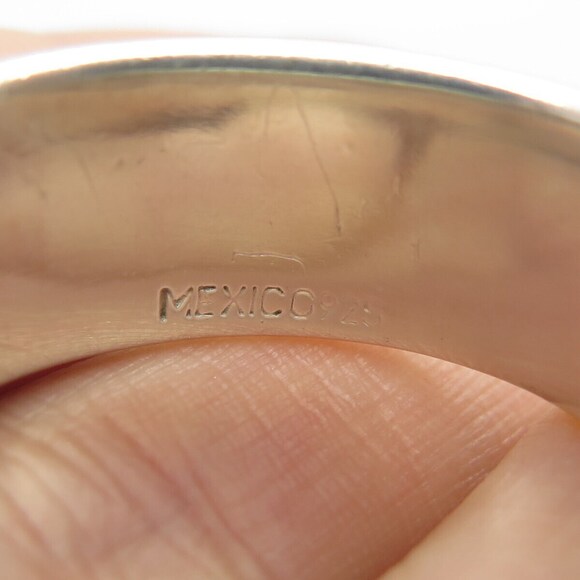 925 Sterling Silver Vintage Mexico Enamel Maze Movable Band Ring Size 13.25 - Picture 4 of 5